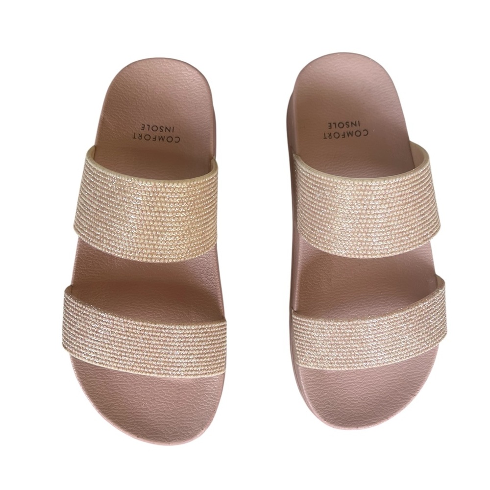 Elli by Capelli Girls Glitter Slide Sandals Size 13.5 to 1.5